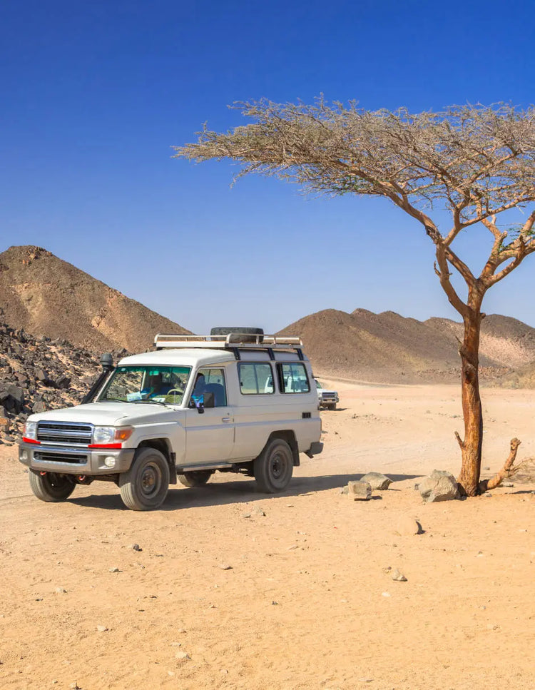 A jeep in the desert
